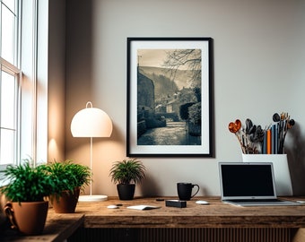 Castleton Cottages - Landscape Print - Peak District Print (C052)