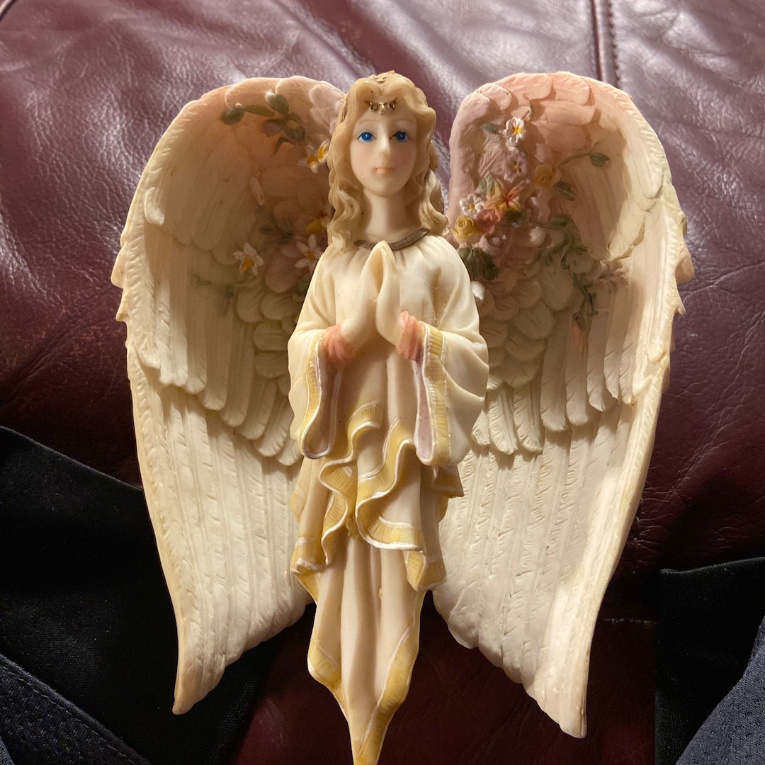 Vintage Hinged Angel Figurine Wings Open and Close Etsy