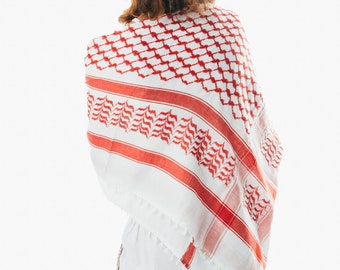 Palestine Houndstooth scarf, Keffiyeh, Arafat Hatta, cotton wide scarf with tassels, Shemagh Keffiyeh Arab Scarf 100% Cotton Unisex Scarves