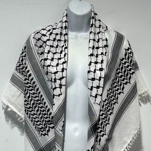 Palestine Houndstooth scarf, Keffiyeh, Arafat Hatta, cotton wide scarf with tassels, Shemagh Keffiyeh Arab Scarf 100% Cotton Unisex Scarves