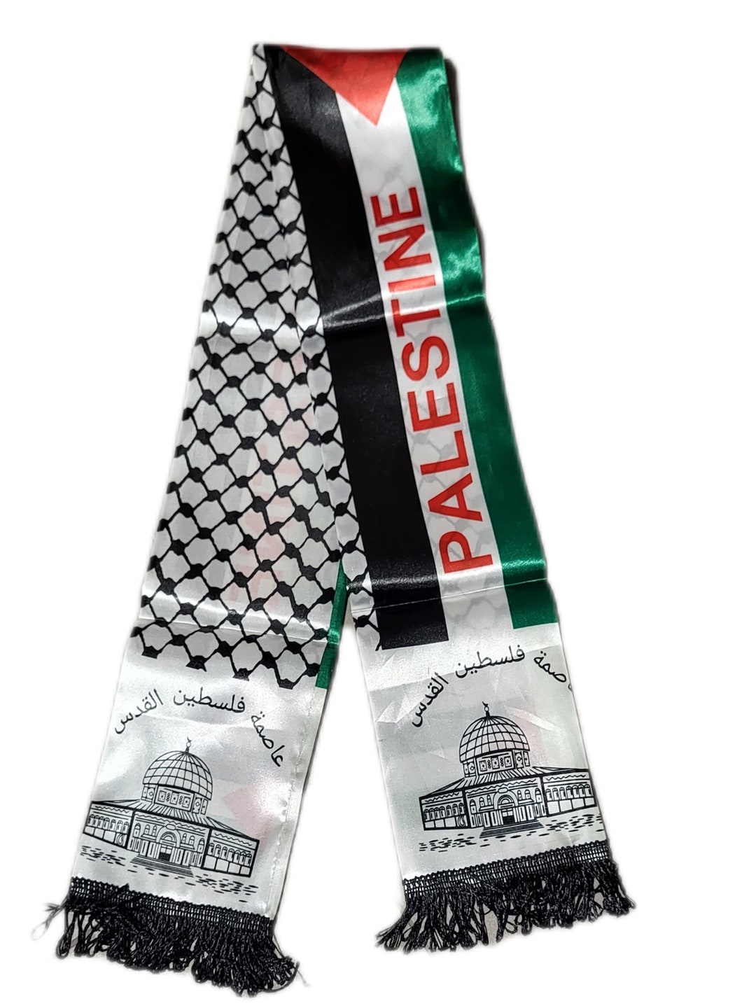 Palestine Houndstooth Scarf, Keffiyeh, Arafat Hatta, Wide Muffler With