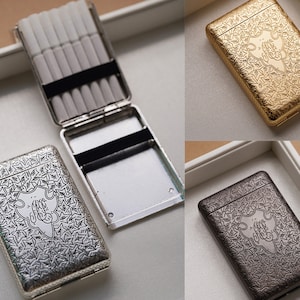 Schaf Zigaretten Etui Vintage, Silber Gold Schwarz Rosegold Zigarrenschachtel, Zigarettenspitze, Rauchende Box