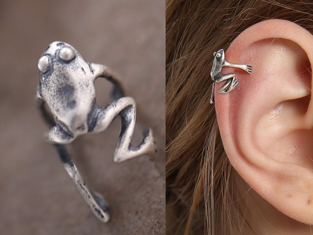 【HYERES LOR】Etincelle Silver antique ear cuff single Vintage Ear Cuff - Etsy