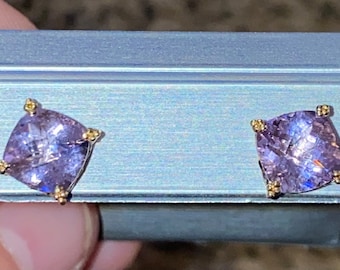 Sterling silver pink amethyst earrings