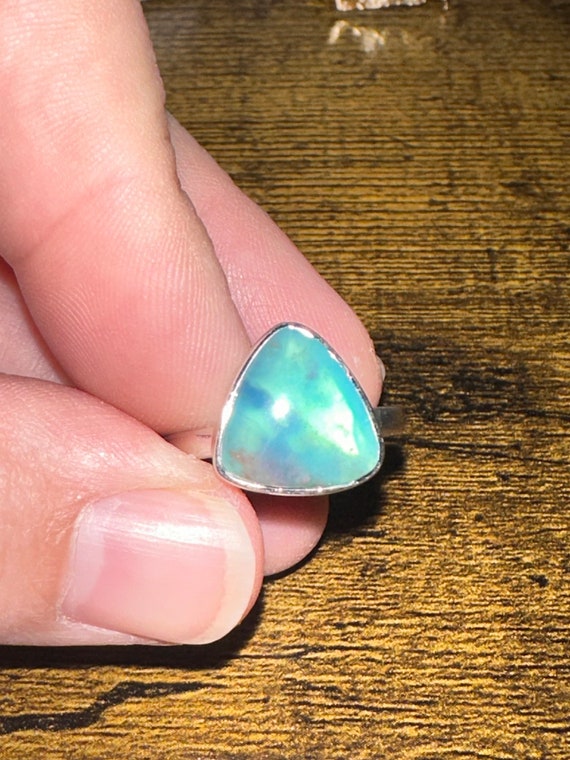 Beautiful Sterling Silver Peruvian Opal Ring - image 4