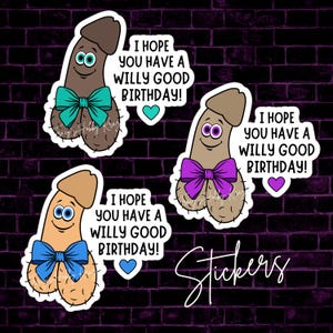 Stickers anniversaire pénis mignons