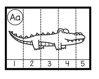 Alphabet Number Puzzles PDF – Printable A-Z Cut and Count Puzzles for Preschool & Kindergarten – Letter Sounds + Number Order Activity