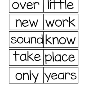 Flashcards 100 mots Fry Second Sight - PDF imprimable pour la maternelle à la 1re année - Exercices de mots à haute fréquence pour les jeunes lecteurs