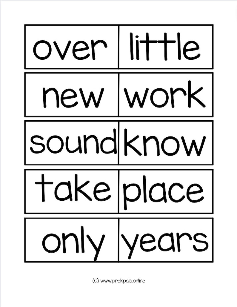 100 Printable Fry's Second 100 Sight Word Flashcards. Prek1st Grade Sight Words. High Frequency