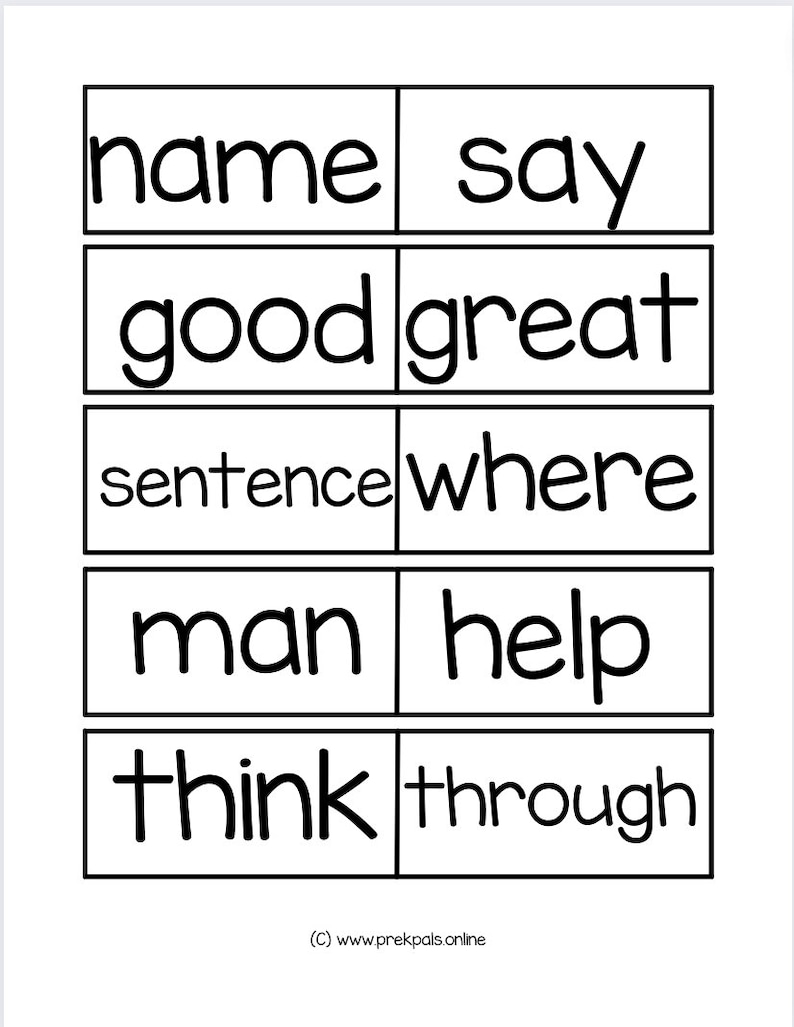 100 Printable Fry's Second 100 Sight Word Flashcards. Prek1st Grade Sight Words. High Frequency