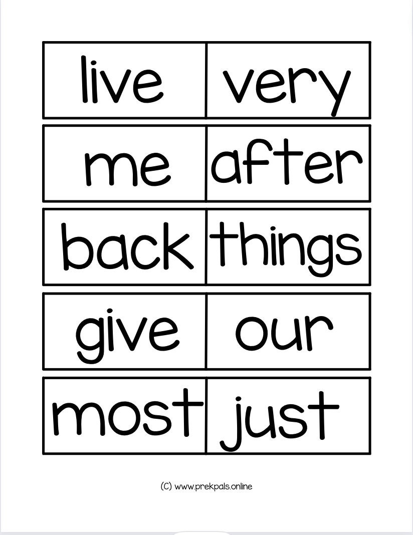 100 Printable Fry's Second 100 Sight Word Flashcards. Prek1st Grade