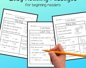 Kindergarten Reading Worksheets PDF – 20 Printable Comprehension Pages with Tracing & Questions – Early Reader Literacy Practice