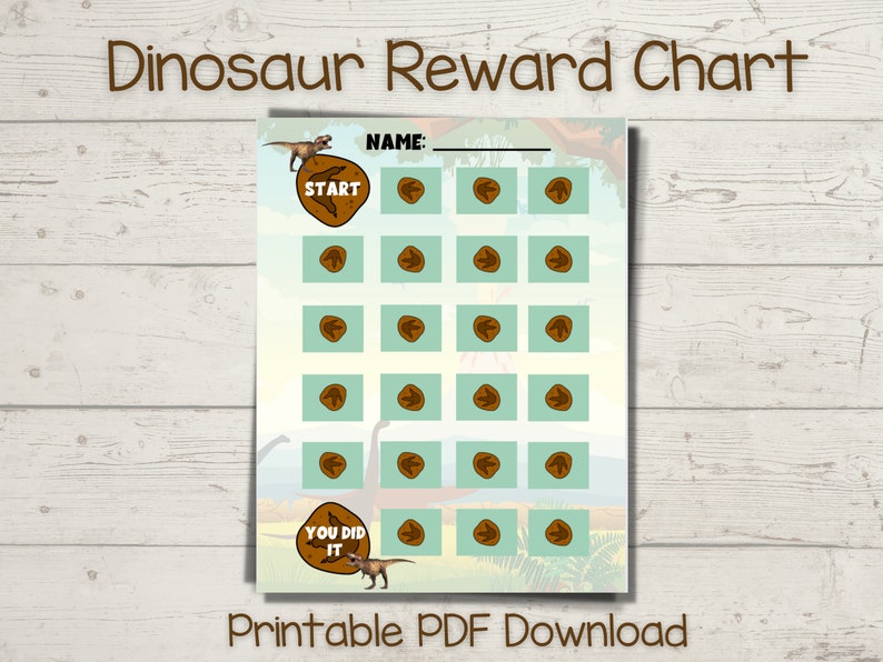 Dinosaur Reward Chart - Etsy