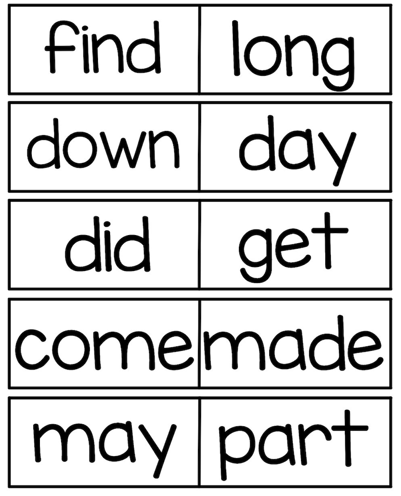 100 Printable Fry's First Hundred Sight Word Flashcards. - Etsy