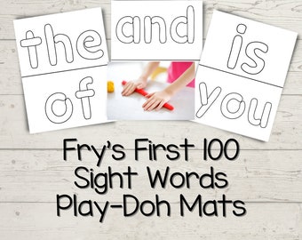 Fry’s First 100 Sight Word Play-Doh Mats – Printable PDF for Fine Motor & Reading Practice – Fun Hands-On Sight Word Activity
