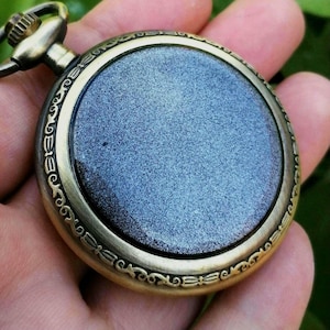 Luna Scrying Mirror. Acrylic Mirror Face. Handpainted. Black Mirror Locket. Witch Mirror. Divination Tools. Altar Tools. Magick. Witchcraft.