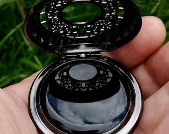 Seer Scrying Mirror. Hexenspiegel. Acrylic Face. Claude Glass. Divination Tool. Altar Tools. Metal Case on Chain Necklace. Magick Witchcraft