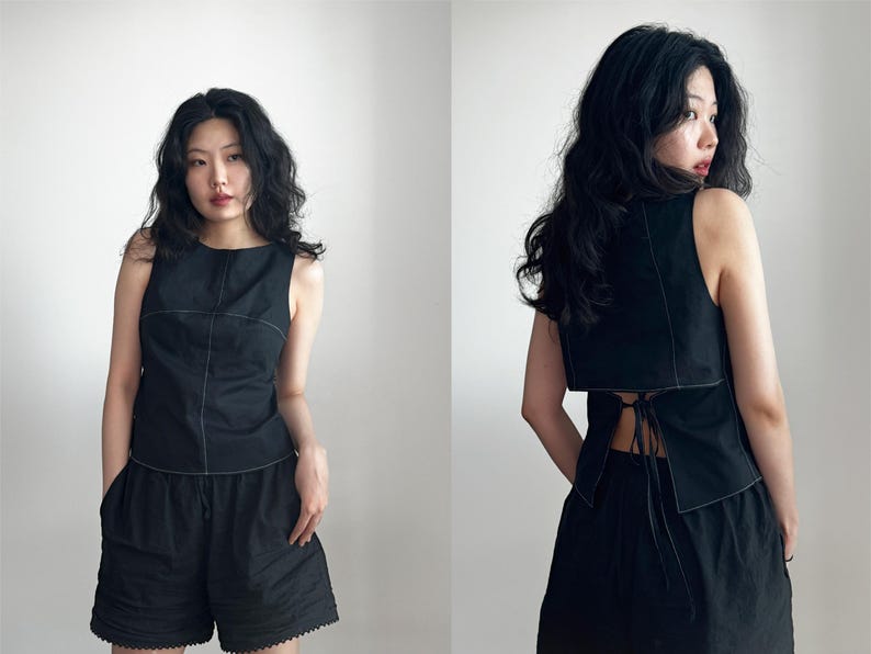 Cross Tie Top Sewing Pattern – PDF | modern minimalist summer sleeveless image 3