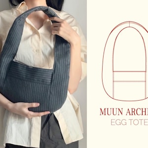 EGG TOTE bag sewing pattern - PDF bag pattern | Mid-size, curved shape, soft structure, round tote, modern,  beginner friendly, everyday use