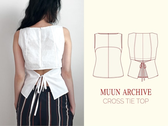 Cross Tie Top Sewing Pattern – PDF | modern minimalist summer sleeveless