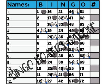 Oreo - 2 bingo boards