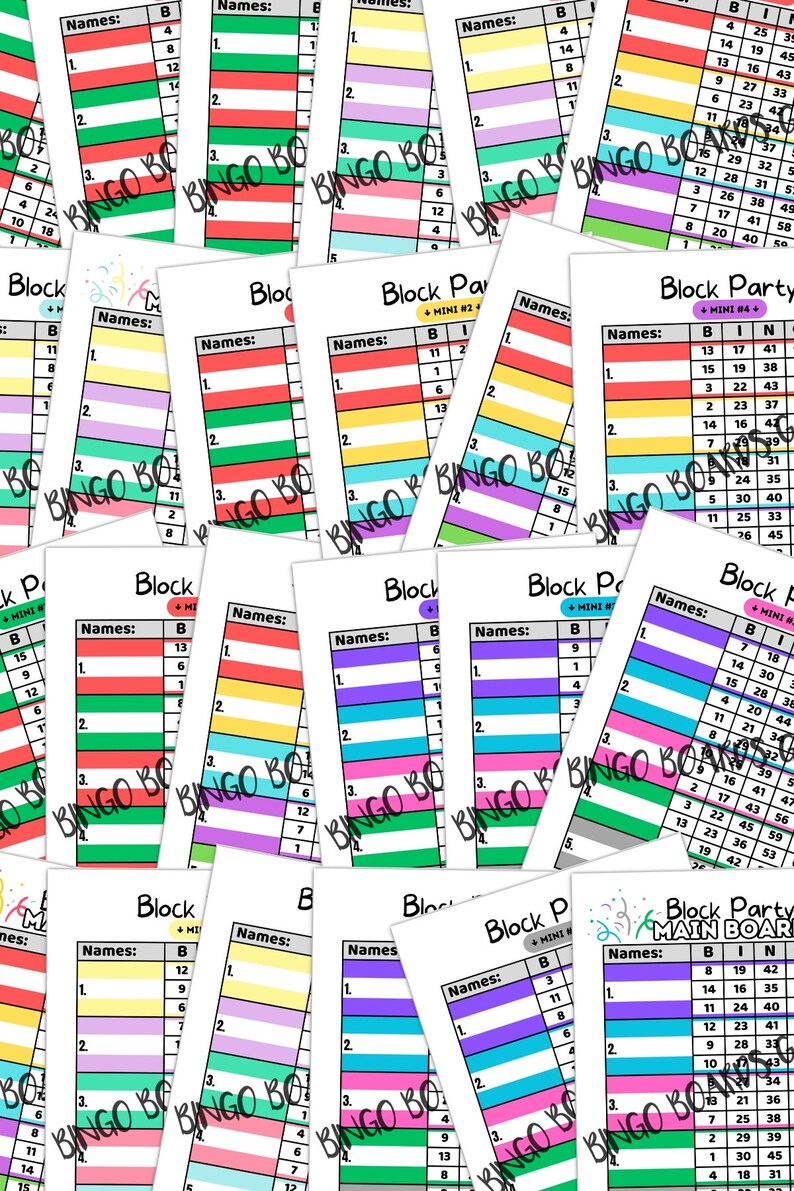 Advancing Block Bingo Board Bundle Bingo Block Party Boards Etsy