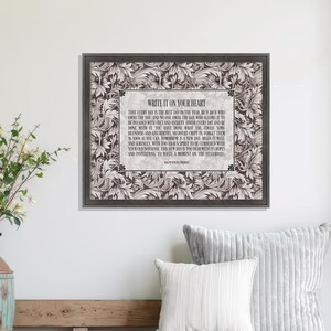 Write It On Your Heart, Ralph Waldo Emerson Poem Print, Inspirational Wall Art 画像 1
