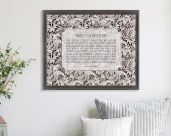 Write It On Your Heart, Ralph Waldo Emerson Poem Print, Inspirational Wall Art