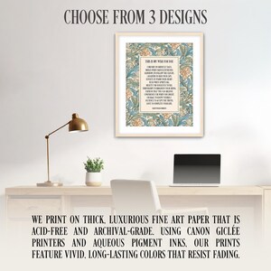 Puede incluir: Una impresi&oacute;n art&iacute;stica enmarcada con un dise&ntilde;o floral en tonos azules, verdes y beige. La impresi&oacute;n presenta un poema titulado "This Is My Wish For You". El texto "CHOOSE FROM 3 DESIGNS" est&aacute; en la parte superior.