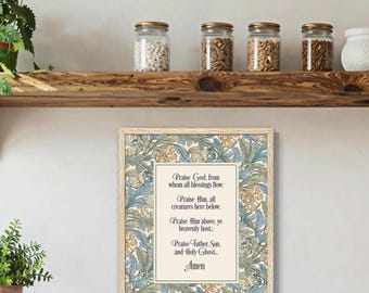 Doxology Wall Art | Christian Home Decor | William Morris | Framed