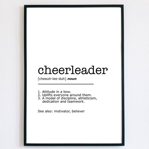 Cheerleader Definition Print Cheerleading Gift Wall Art Etsy UK