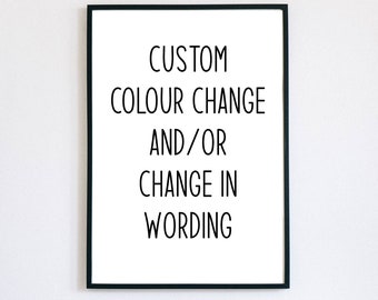 Colour Change and/or Change in Wording for 1 Listing