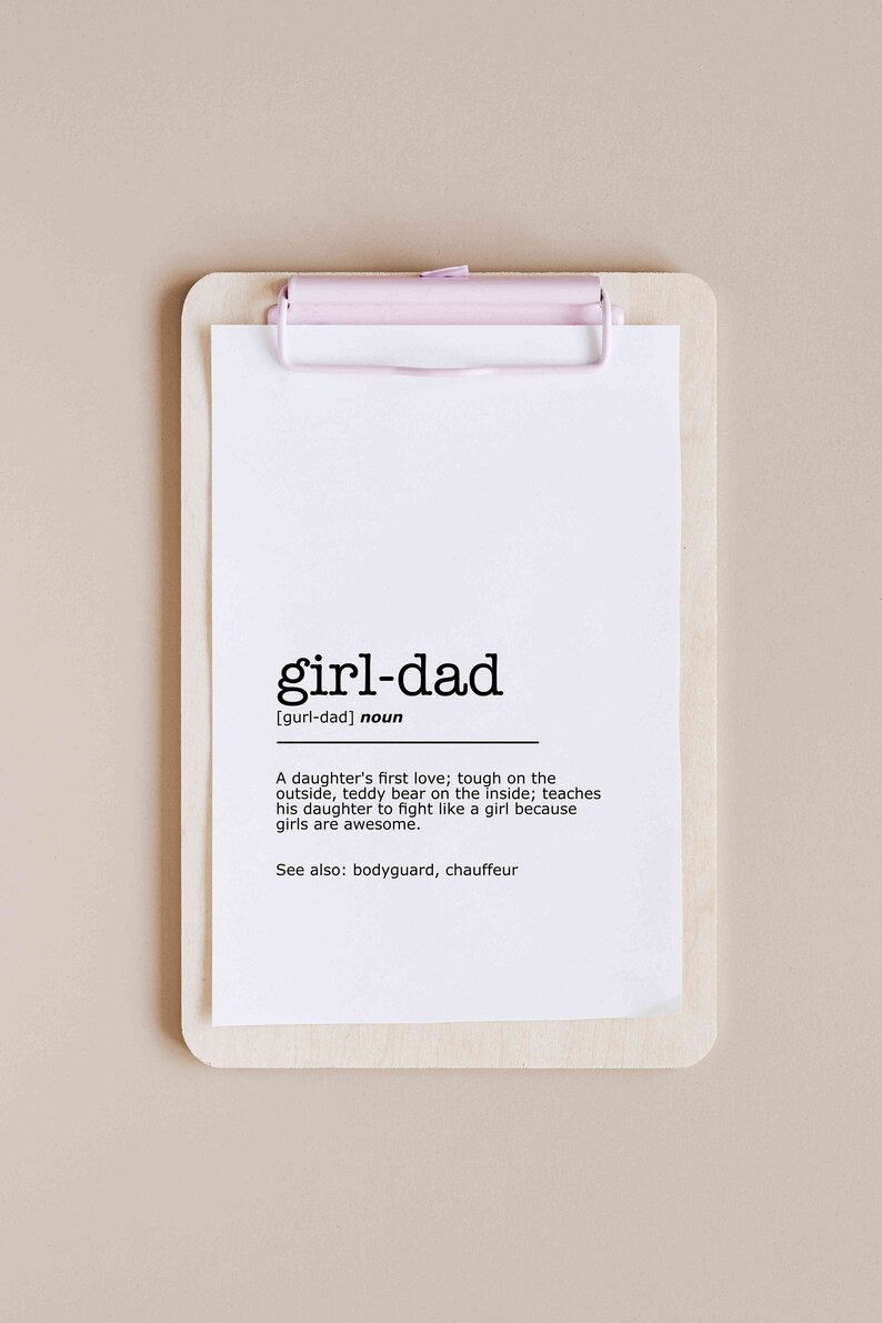 Girldad Definition Print Father's Day Gift Father's Etsy