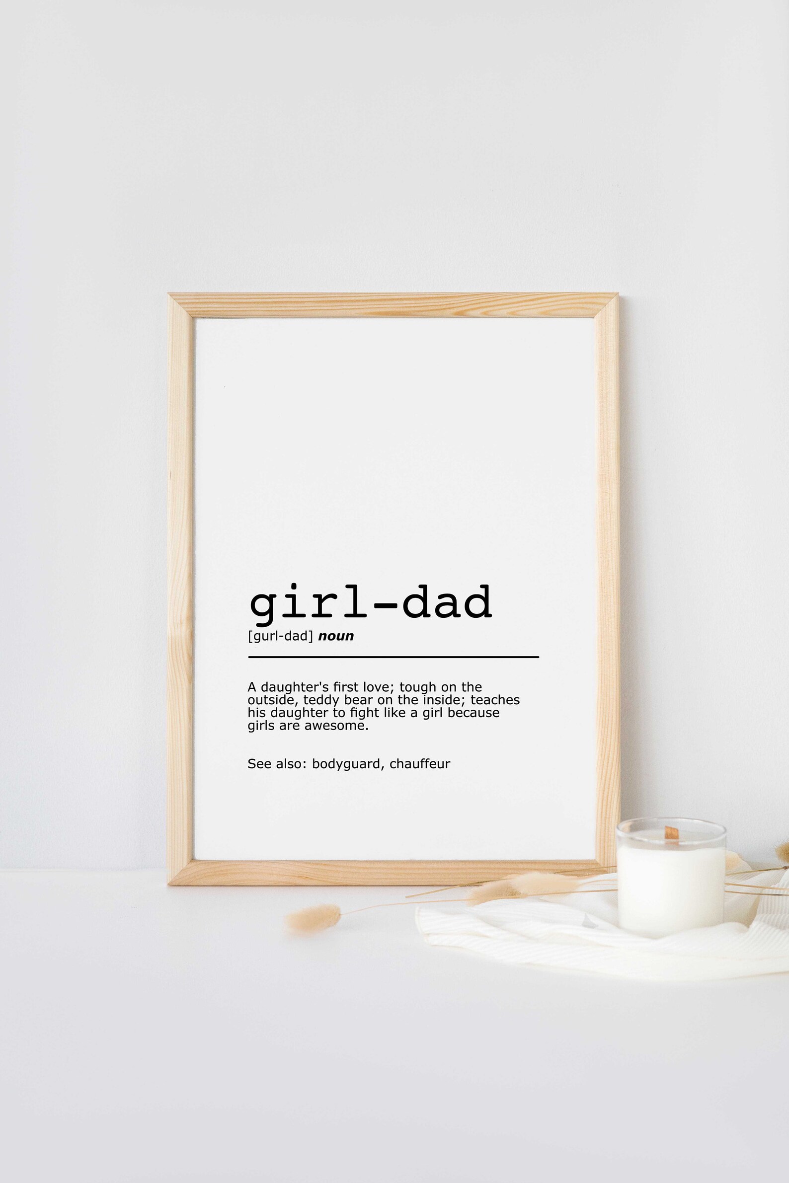 Girldad Definition Print Father's Day Gift Father's Etsy