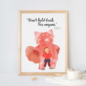 Turning Red, Mei Red Panda, Watercolor Movie Quote Poster, Digital Art Print