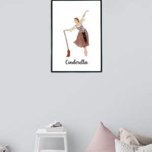 Ballet Art Print Cinderella Minimalist Watercolour Ballerina