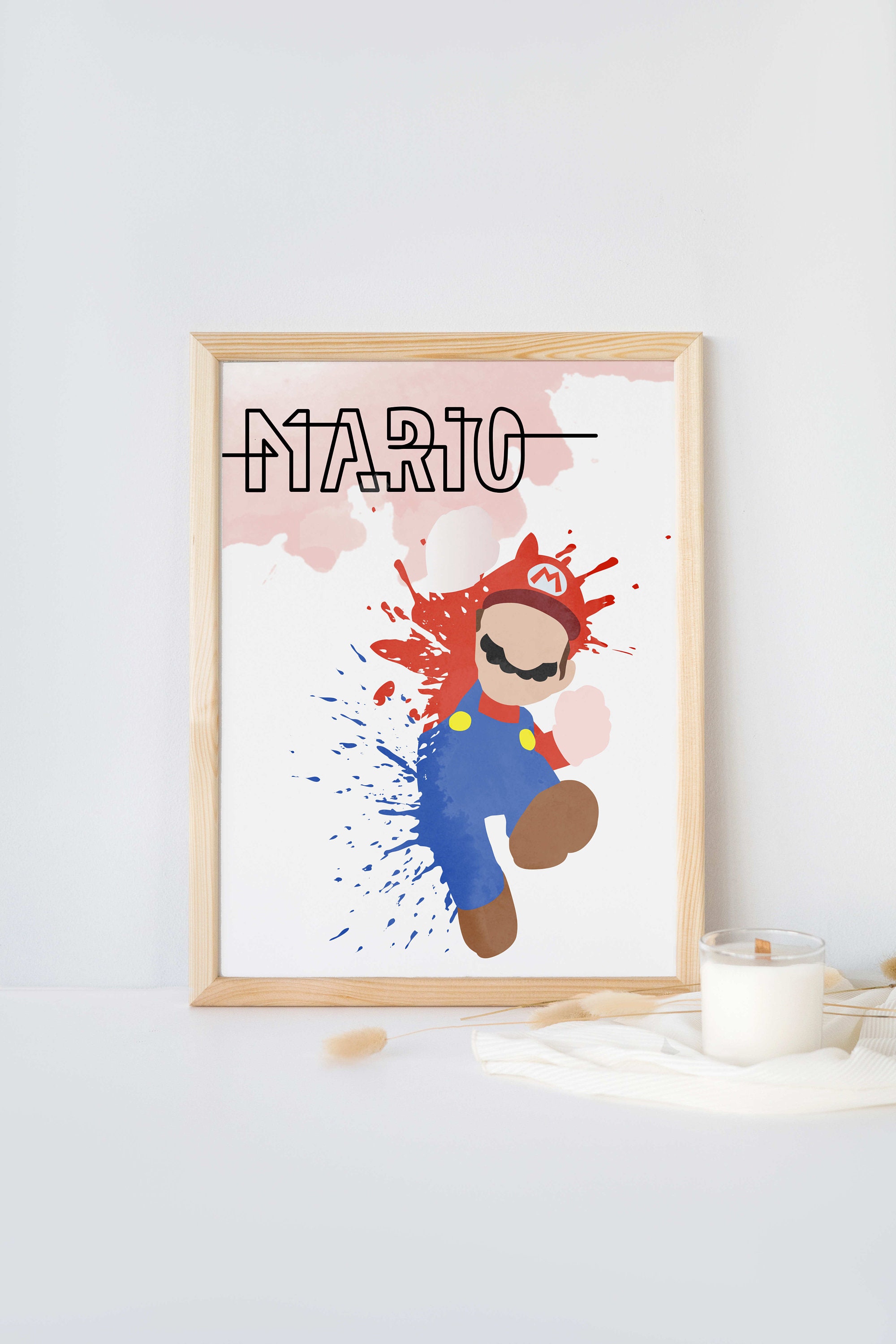 Super Mario Watercolor Game Poster Digital Art Print - Etsy