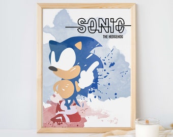 Sonic the Hedgehog, Watercolor Movie Poster, Digital Art Printable