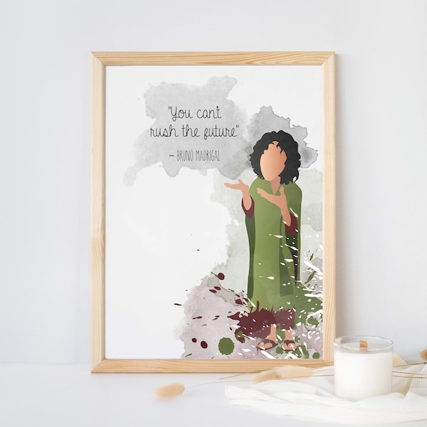 Encanto Bruno, You can't rush the future Quote, Watercolor Digital Art Print