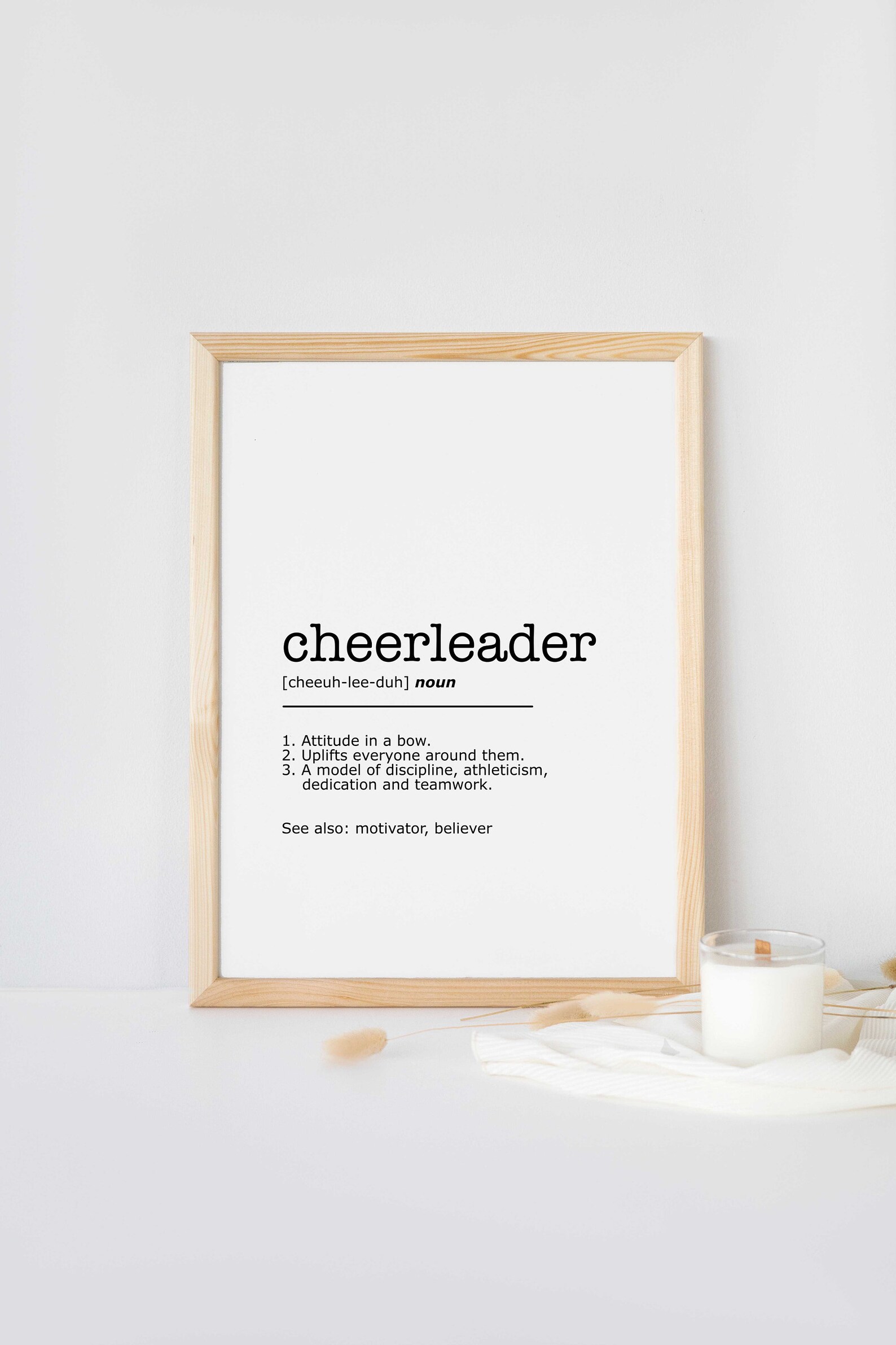Cheerleader Definition Print Cheerleading Gift Wall Art Etsy