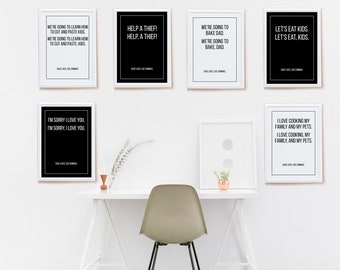 Lustige Grammatik Poster, 6er Set, Grammatik Polizei, Verwenden Kommas, druckbare Kunst Zitate