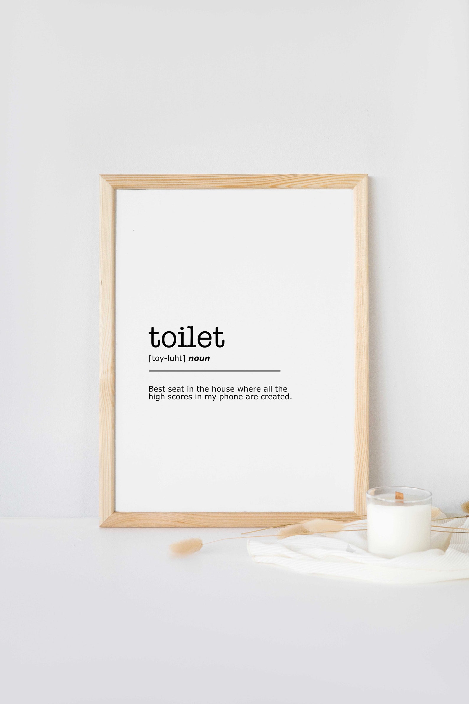Toilet Definition Print, Funny Toilet Wall Art, Instant Printable