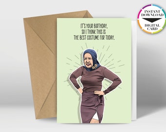 Instant Download Birthday Card | PDF Card | Edie Beale |  Grey Gardens  | Easily Print from Home | Funny Cards