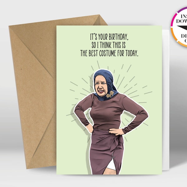 Instant Download Birthday Card | PDF Card | Edie Beale |  Grey Gardens  | Easily Print from Home | Funny Cards