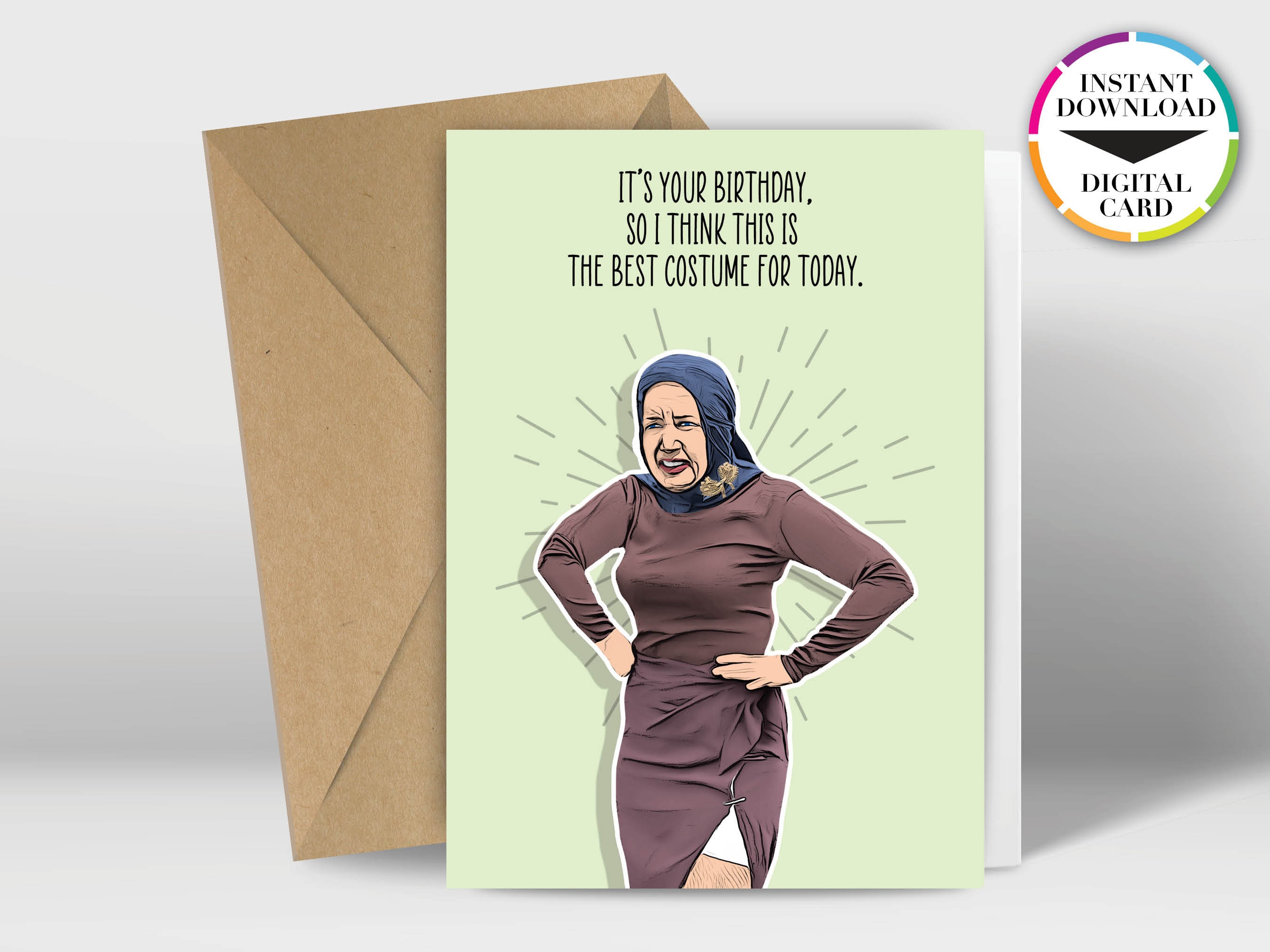 Instant Download Birthday Card PDF Card Edie Beale Grey Gardens Easily