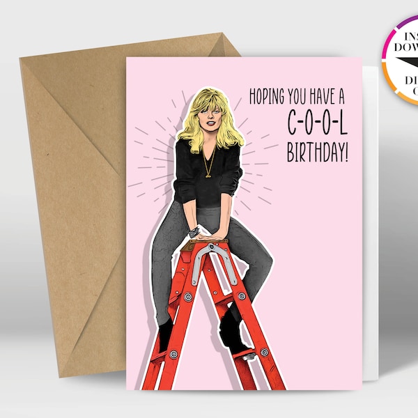 Instant Download Birthday Card | PDF Card | Grease 2 | Cool Rider | Easily Print from Home | Funny Cards