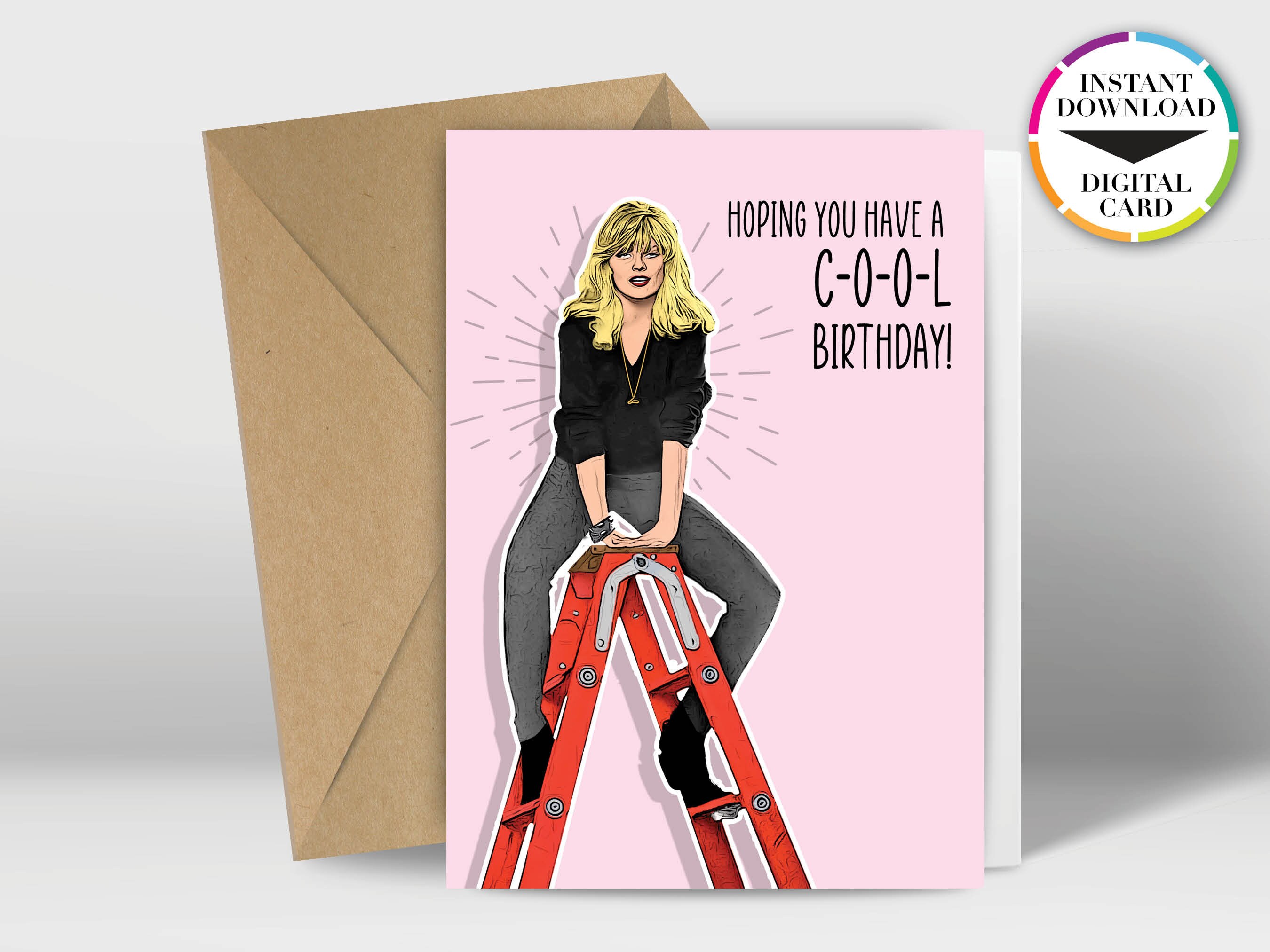 Instant Download Birthday Card | PDF Card | Grease 2 | Cool Rider | Easily Print from Home | Funny Cards