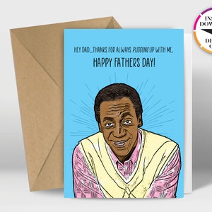 Sofortiger Download Vatertagskarte | PDF Karte | Bill Cosby | Papa | Einfach von zu Hause aus drucken | Lustige Karten