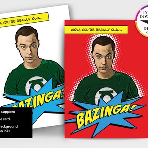 Instant Download Birthday Card | PDF Card | Sheldon | Big Bang Theory ...