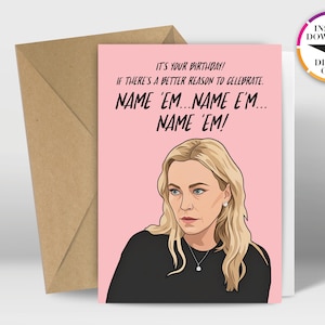 Tarjeta de cumpleaños de descarga instantánea / Tarjeta PDF / Amas de casa reales / Sutton / Impresión fácil desde casa / Tarjetas divertidas